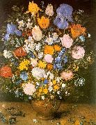 Jan Brueghel Bouquet of Flowers in a Clay Vase oil painting artist